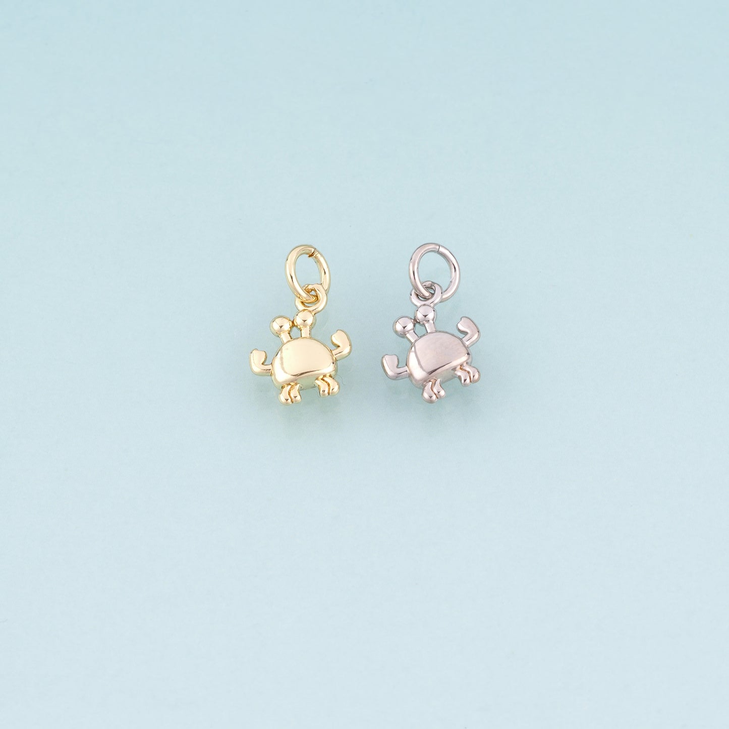 18K Gold Filled Crab Pendant,Beach Ocean Charm Bracelet Necklace for DIY Jewelry Making Supply