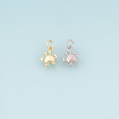 18K Gold Filled Crab Pendant,Beach Ocean Charm Bracelet Necklace for DIY Jewelry Making Supply