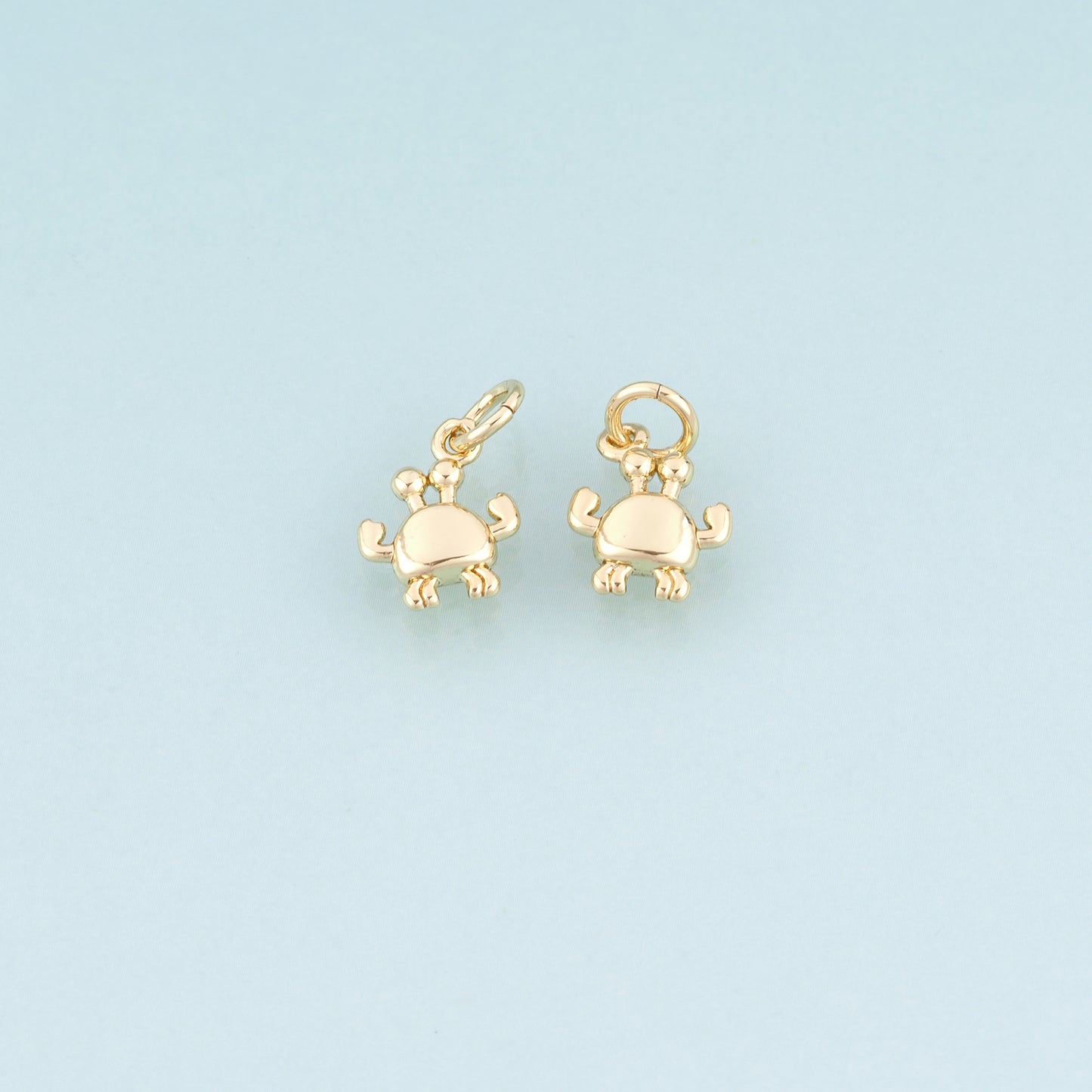 18K Gold Filled Crab Pendant,Beach Ocean Charm Bracelet Necklace for DIY Jewelry Making Supply