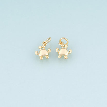 18K Gold Filled Crab Pendant,Beach Ocean Charm Bracelet Necklace for DIY Jewelry Making Supply