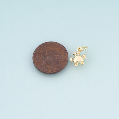 18K Gold Filled Crab Pendant,Beach Ocean Charm Bracelet Necklace for DIY Jewelry Making Supply