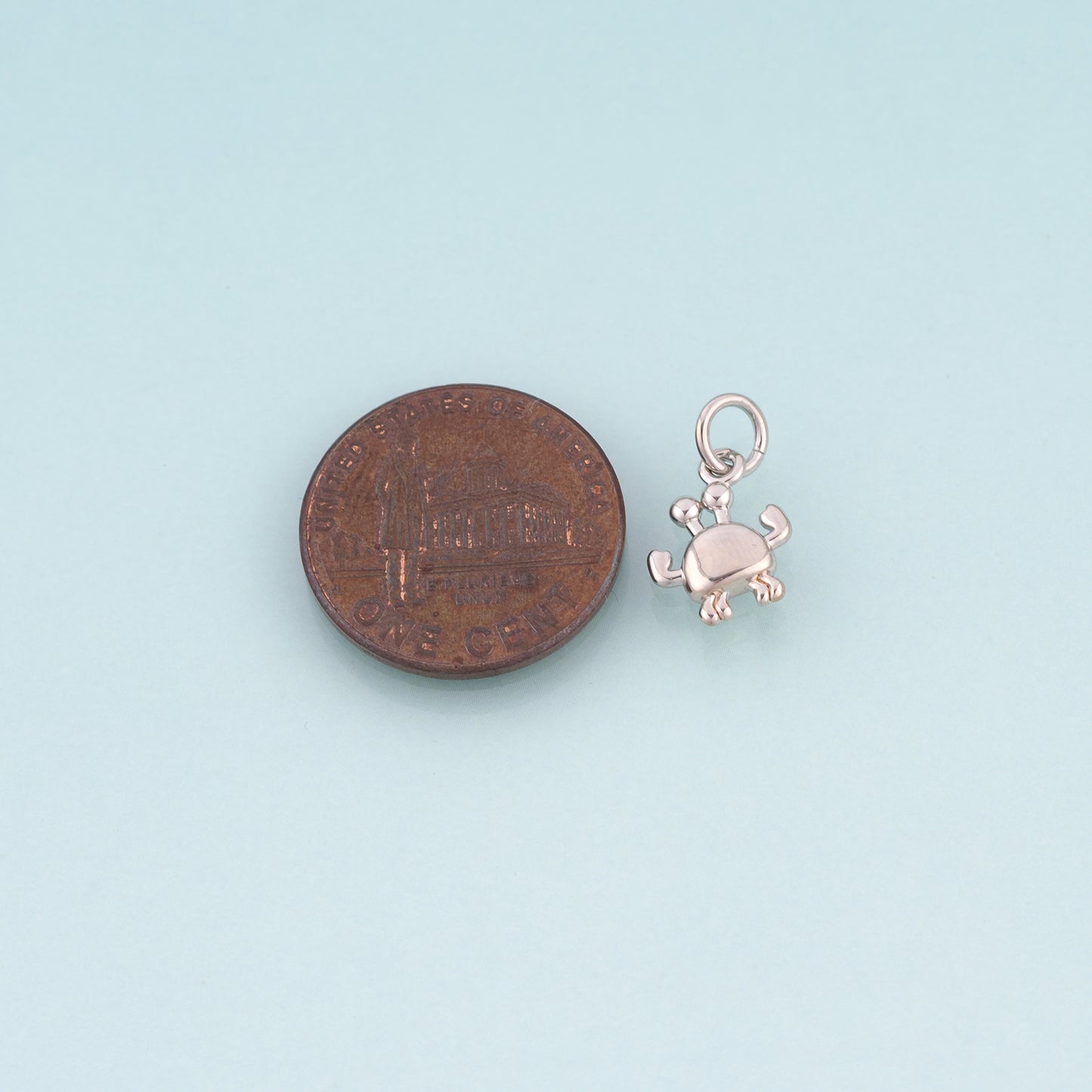 18K Gold Filled Crab Pendant,Beach Ocean Charm Bracelet Necklace for DIY Jewelry Making Supply