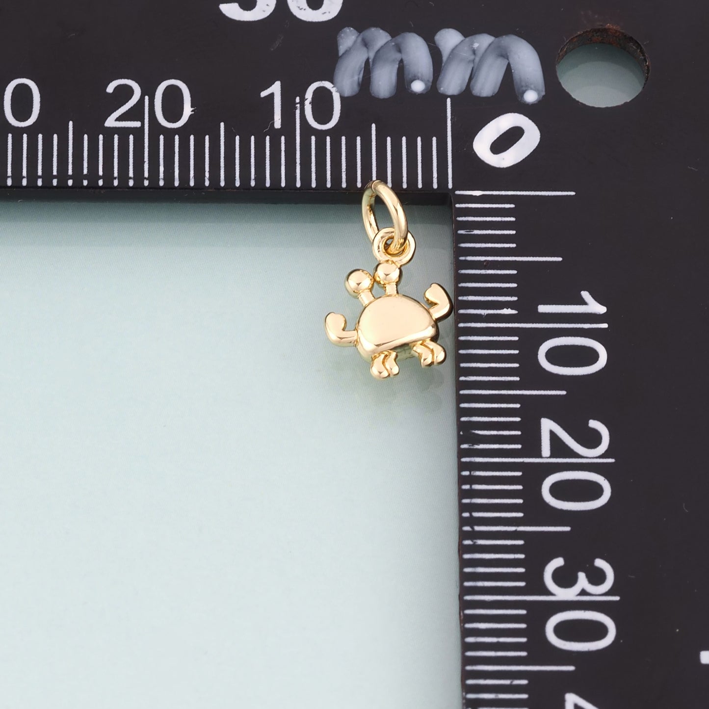 18K Gold Filled Crab Pendant,Beach Ocean Charm Bracelet Necklace for DIY Jewelry Making Supply