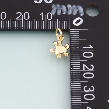 18K Gold Filled Crab Pendant,Beach Ocean Charm Bracelet Necklace for DIY Jewelry Making Supply