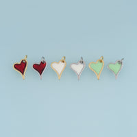 18K Gold Filled Heart Charm,Colorful Enamel Heart Pendant Love Charm for Bracelet Necklace DIY Jewelry Making Supply