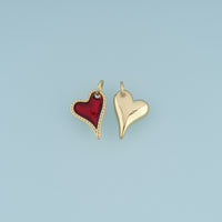 18K Gold Filled Heart Charm,Colorful Enamel Heart Pendant Love Charm for Bracelet Necklace DIY Jewelry Making Supply
