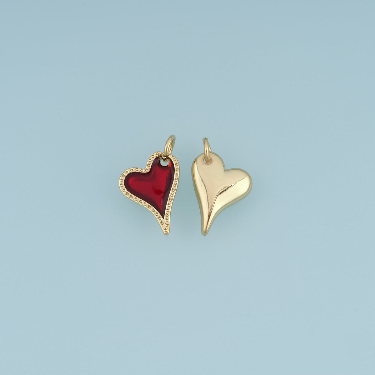 18K Gold Filled Heart Charm,Colorful Enamel Heart Pendant Love Charm for Bracelet Necklace DIY Jewelry Making Supply