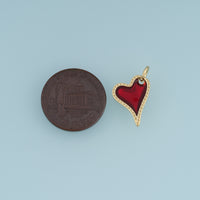 18K Gold Filled Heart Charm,Colorful Enamel Heart Pendant Love Charm for Bracelet Necklace DIY Jewelry Making Supply