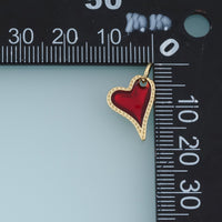 18K Gold Filled Heart Charm,Colorful Enamel Heart Pendant Love Charm for Bracelet Necklace DIY Jewelry Making Supply