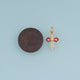 18K Gold Filled Cross Charm,Enamel Cross Pendant with Crystal Details Religious Charm for Bracelet Necklace DIY Jewelry