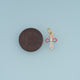 18K Gold Filled Cross Charm,Enamel Cross Pendant with Crystal Details Religious Charm for Bracelet Necklace DIY Jewelry