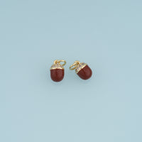 18K Gold Filled Acorn Charm,Brown Enamel Acorn Pendant Nature Charm for Bracelet Necklace DIY Jewelry Making Supply