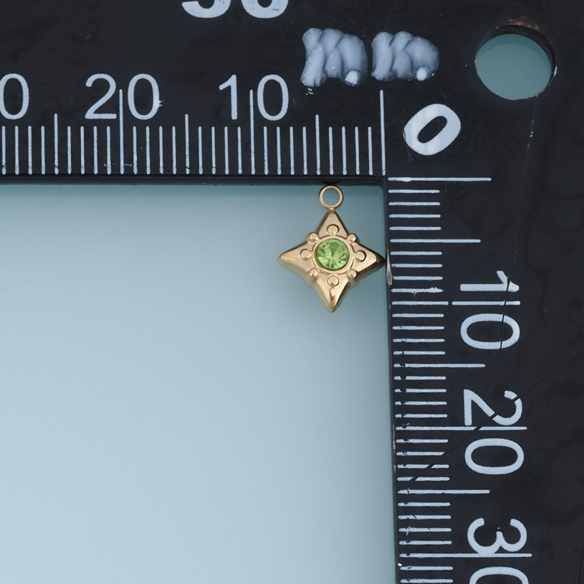 Four Point Star Crystal Pendant,14K Gold Green Pink Gemstone Charm DIY Charm for Necklace Bracelet Making