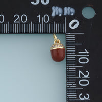 18K Gold Filled Acorn Charm,Brown Enamel Acorn Pendant Nature Charm for Bracelet Necklace DIY Jewelry Making Supply