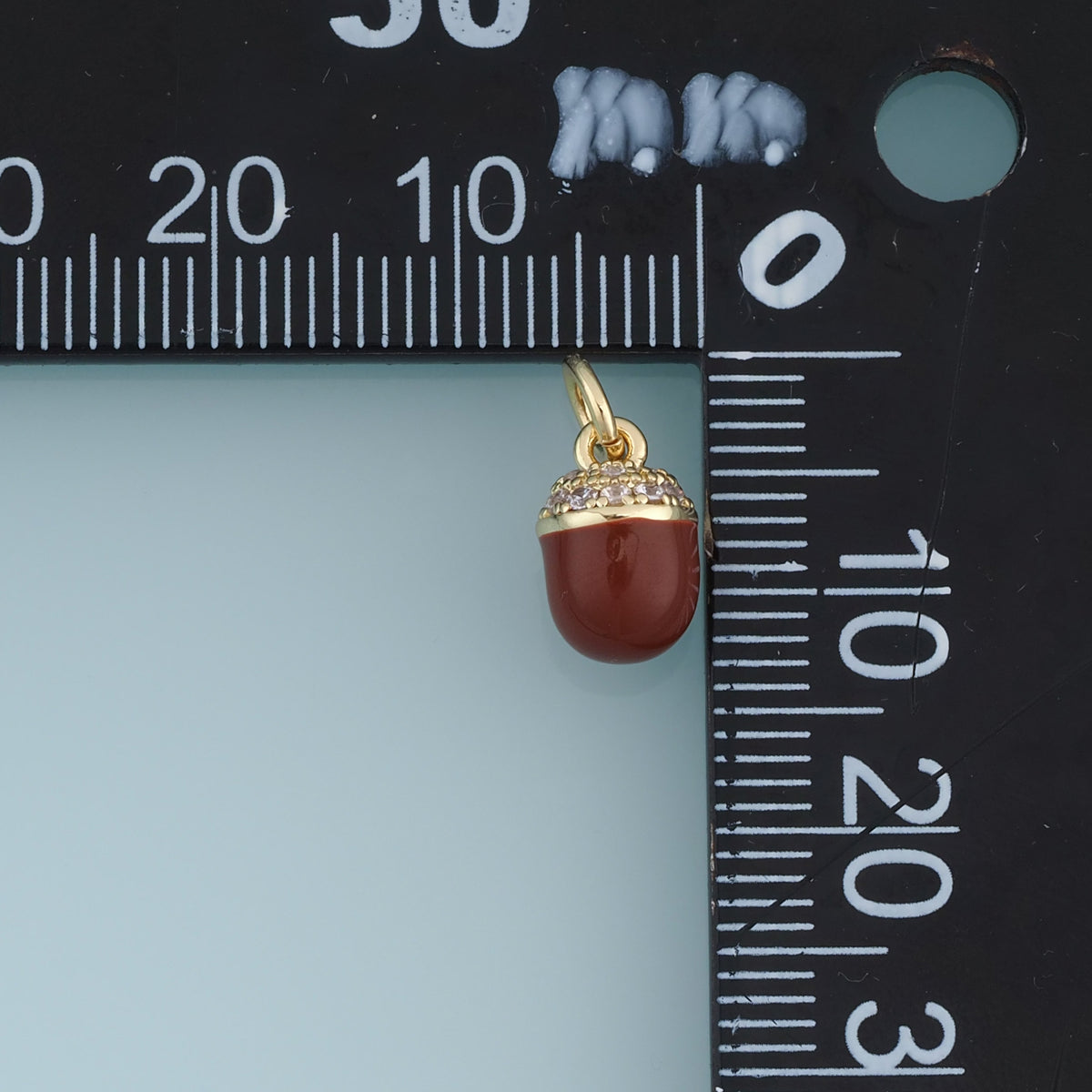 18K Gold Filled Acorn Charm,Brown Enamel Acorn Pendant Nature Charm for Bracelet Necklace DIY Jewelry Making Supply