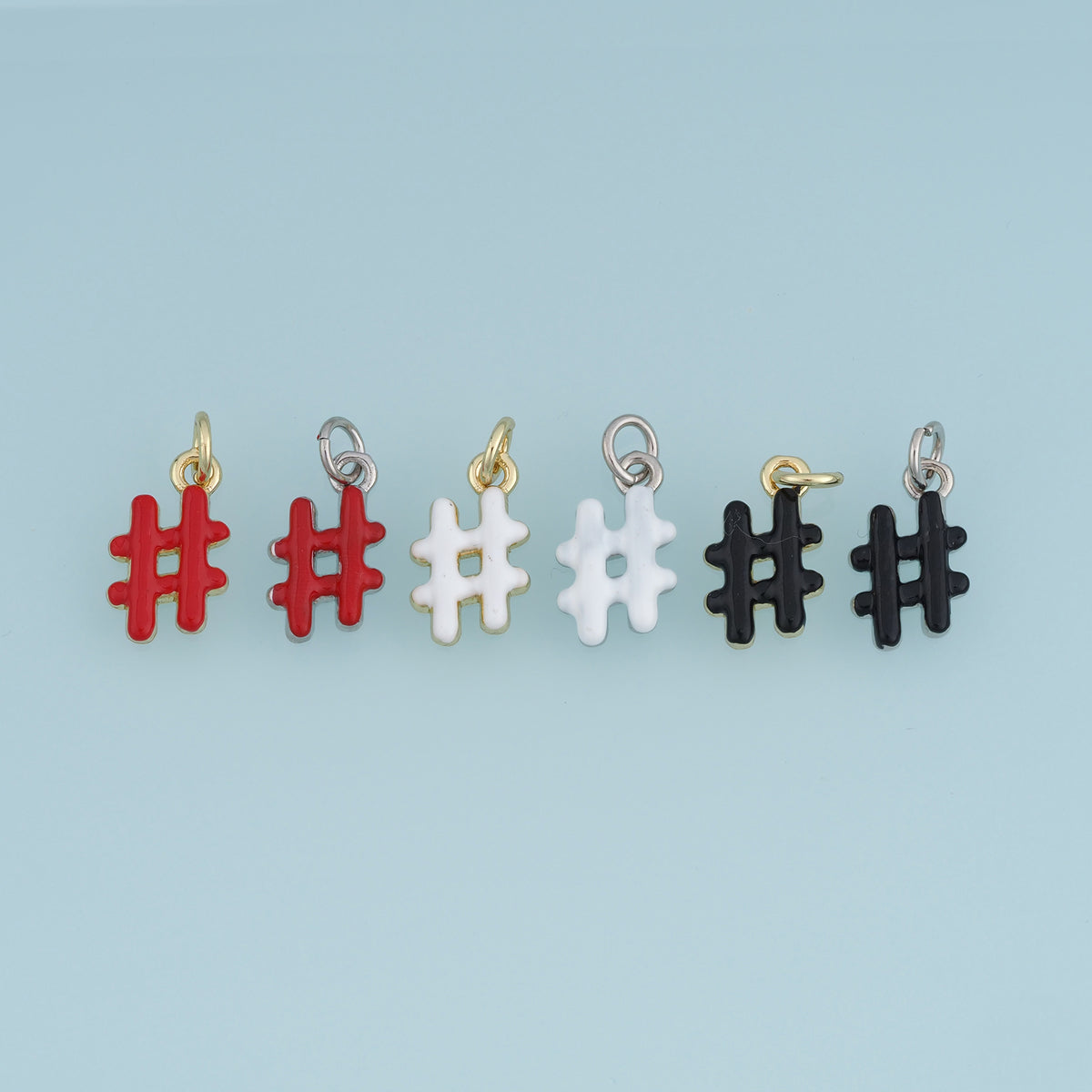 18K Gold Filled Hash Tag Charm,Enamel Number Sign Pendant Symbol Charm for Bracelet Necklace DIY Jewelry Making Supply
