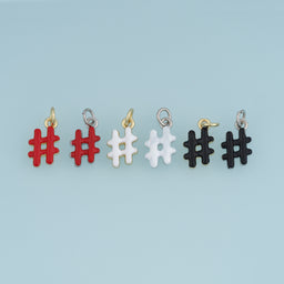 18K Gold Filled Hash Tag Charm,Enamel Number Sign Pendant Symbol Charm for Bracelet Necklace DIY Jewelry Making Supply