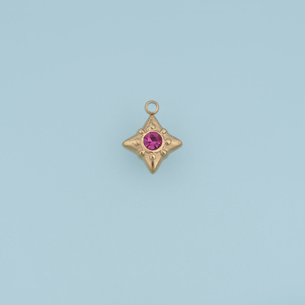 Four Point Star Crystal Pendant,14K Gold Green Pink Gemstone Charm DIY Charm for Necklace Bracelet Making