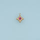 Four Point Star Crystal Pendant,14K Gold Green Pink Gemstone Charm DIY Charm for Necklace Bracelet Making