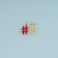 18K Gold Filled Hash Tag Charm,Enamel Number Sign Pendant Symbol Charm for Bracelet Necklace DIY Jewelry Making Supply