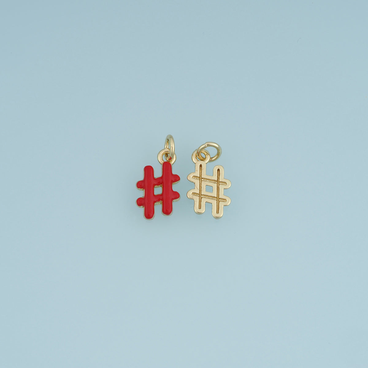 18K Gold Filled Hash Tag Charm,Enamel Number Sign Pendant Symbol Charm for Bracelet Necklace DIY Jewelry Making Supply