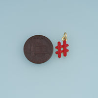 18K Gold Filled Hash Tag Charm,Enamel Number Sign Pendant Symbol Charm for Bracelet Necklace DIY Jewelry Making Supply