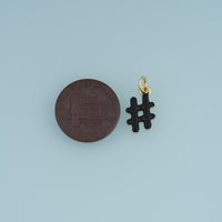 18K Gold Filled Hash Tag Charm,Enamel Number Sign Pendant Symbol Charm for Bracelet Necklace DIY Jewelry Making Supply