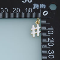18K Gold Filled Hash Tag Charm,Enamel Number Sign Pendant Symbol Charm for Bracelet Necklace DIY Jewelry Making Supply