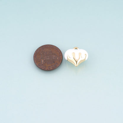 18K Gold Filled Enamel Heart Pendant,Romantic Love Heart Charm Bracelet Necklace for DIY Jewelry Making Supply