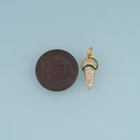 18K Gold Filled Ice Cream Cone Charm,Colorful Enamel Ice Cream Pendant Dessert Charm for Bracelet Necklace DIY Jewelry