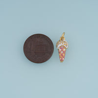 18K Gold Filled Ice Cream Cone Charm,Colorful Enamel Ice Cream Pendant Dessert Charm for Bracelet Necklace DIY Jewelry