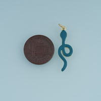 18K Gold Filled Snake Charm,Blue Enamel Snake Pendant Animal Charm for Bracelet Necklace DIY Jewelry Making Supply