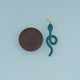 18K Gold Filled Snake Charm,Blue Enamel Snake Pendant Animal Charm for Bracelet Necklace DIY Jewelry Making Supply