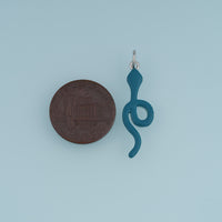 18K Gold Filled Snake Charm,Blue Enamel Snake Pendant Animal Charm for Bracelet Necklace DIY Jewelry Making Supply