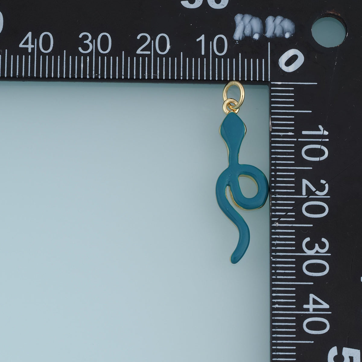 18K Gold Filled Snake Charm,Blue Enamel Snake Pendant Animal Charm for Bracelet Necklace DIY Jewelry Making Supply