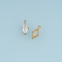 Faceted Crystal Pendant,14K Gold Silver Pink Clear Elegant Charm DIY Charm for Necklace Bracelet Making