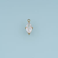 Faceted Crystal Pendant,14K Gold Silver Pink Clear Elegant Charm DIY Charm for Necklace Bracelet Making