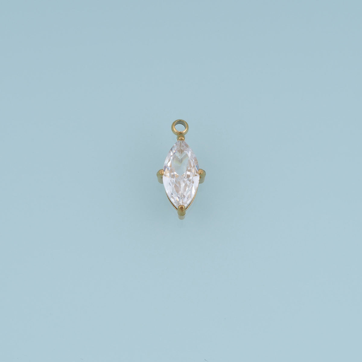 Faceted Crystal Pendant,14K Gold Silver Pink Clear Elegant Charm DIY Charm for Necklace Bracelet Making