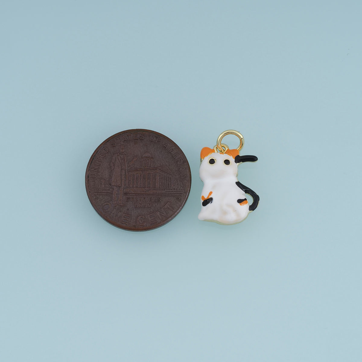 18K Gold Filled Cat Charm,Colorful Enamel Cat Pendant Animal Charm for Bracelet Necklace DIY Jewelry Making Supply