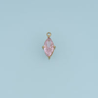 Faceted Crystal Pendant,14K Gold Silver Pink Clear Elegant Charm DIY Charm for Necklace Bracelet Making