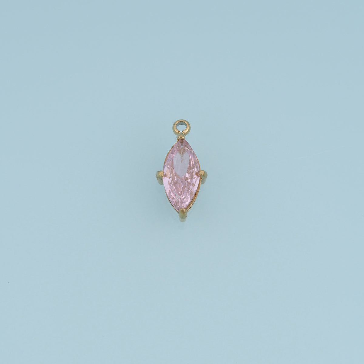 Faceted Crystal Pendant,14K Gold Silver Pink Clear Elegant Charm DIY Charm for Necklace Bracelet Making