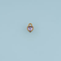 Heart Crystal Pendant,14K Gold Silver Colorful Gemstone Charm DIY Charm for Necklace Bracelet Making