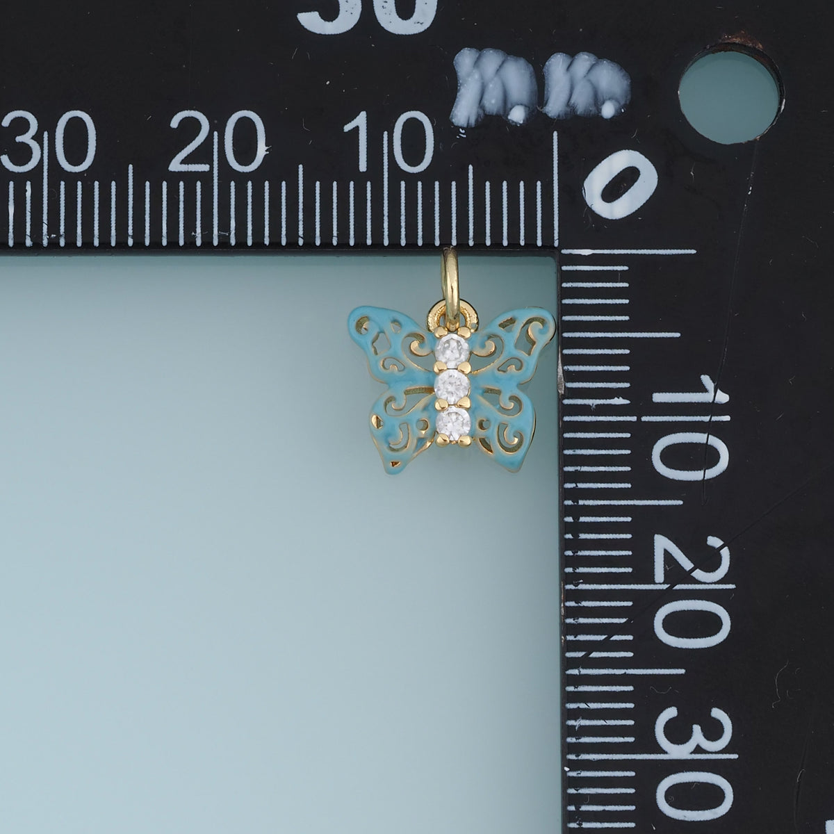 18K Gold Filled Butterfly Charm,Colorful Enamel Butterfly Pendant with Crystal Details Animal Charm for Bracelet Necklace DIY Jewelry