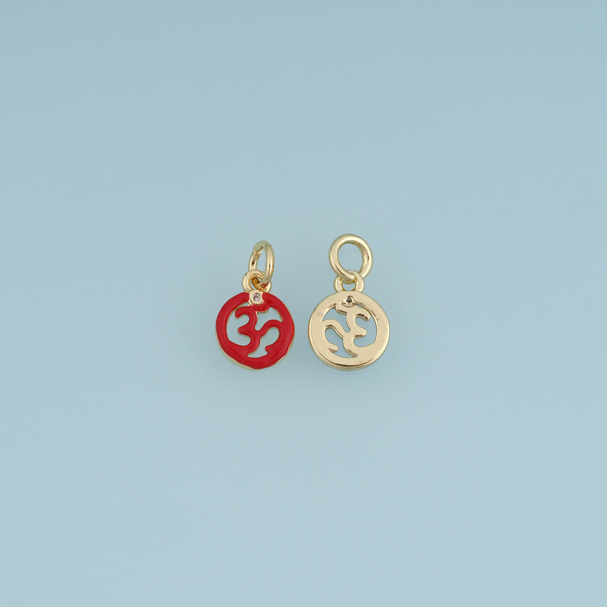 18K Gold Filled Abstract Symbol Charm,Colorful Enamel Round Pendant Geometric Charm for Bracelet Necklace DIY Jewelry Making Supply