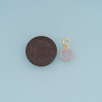 18K Gold Filled Abstract Symbol Charm,Colorful Enamel Round Pendant Geometric Charm for Bracelet Necklace DIY Jewelry Making Supply