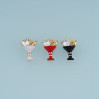 18K Gold Filled Wine Glass Charm,Colorful Enamel Cocktail Glass Pendant Drink Charm for Bracelet Necklace DIY Jewelry