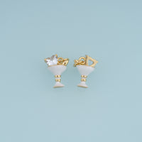 18K Gold Filled Wine Glass Charm,Colorful Enamel Cocktail Glass Pendant Drink Charm for Bracelet Necklace DIY Jewelry