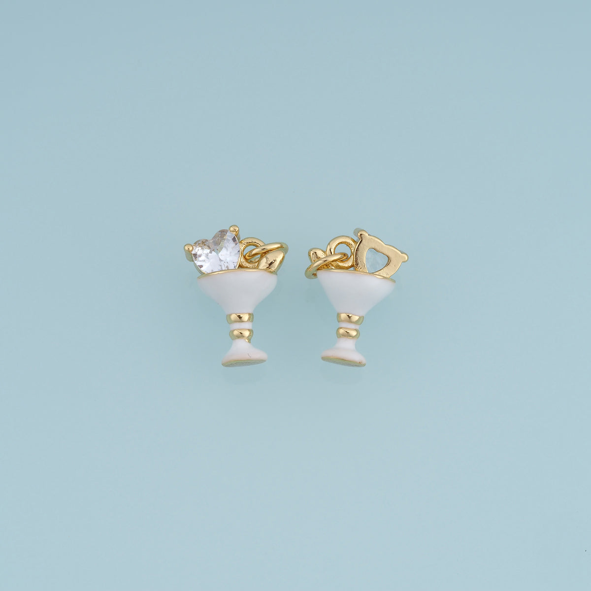 18K Gold Filled Wine Glass Charm,Colorful Enamel Cocktail Glass Pendant Drink Charm for Bracelet Necklace DIY Jewelry