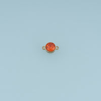 Round Crystal Connector,14K Gold Silver Colorful Gemstone Charm DIY Charm for Necklace Bracelet Making