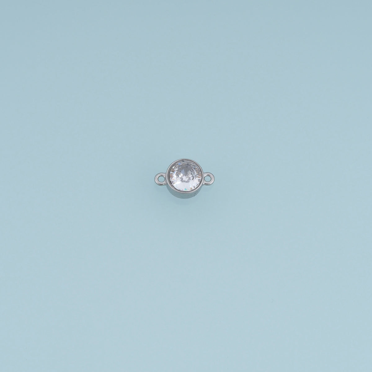 Round Crystal Connector,14K Gold Silver Colorful Gemstone Charm DIY Charm for Necklace Bracelet Making